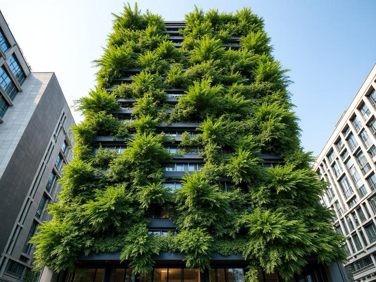 Profesjonalny ogród wertykalny zaprojektowany przez Puszcza Verde w Warszawie