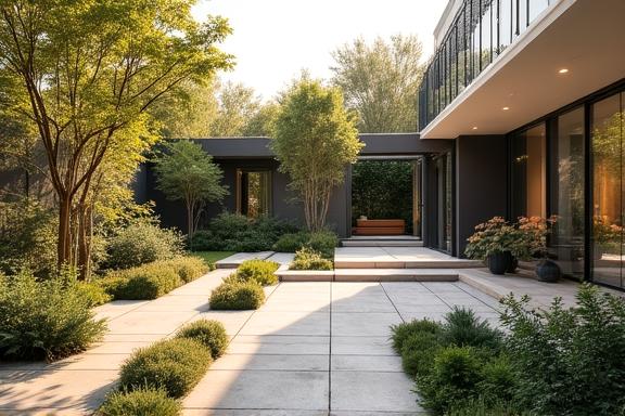 Niskoobsługowy ogród przydomowy w Warszawie projekt Puszcza Verde